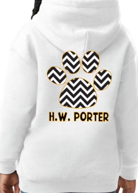 H.W. Porter Chevron YOUTH Gildan Heavy 50/50 Blend Hooded Sweatshirt