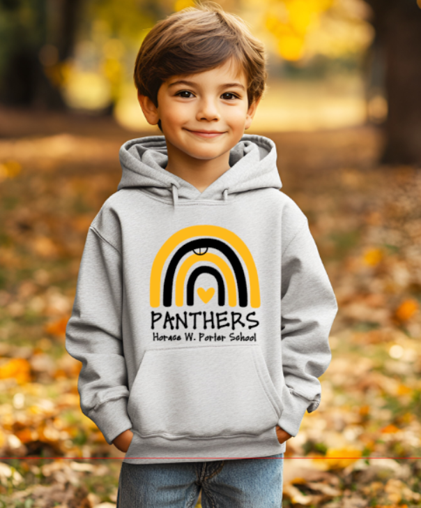 H.W. Porter Rainbow YOUTH Gildan Heavy 50/50 Blend Hooded Sweatshirt