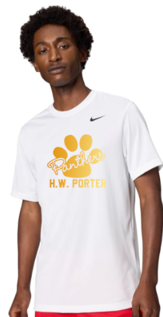 H.W. Porter Cursive Paw Nike Brand Short Sleeve Dri Fit Adult Tshirt- Custom Personalization!