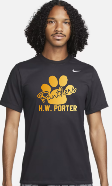 H.W. Porter Cursive Paw Nike Brand Short Sleeve Dri Fit Adult Tshirt- Custom Personalization!