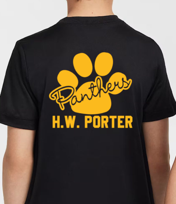 H.W. Porter Cursive Nike Brand Short Sleeve Dri Fit YOUTHTshirt
