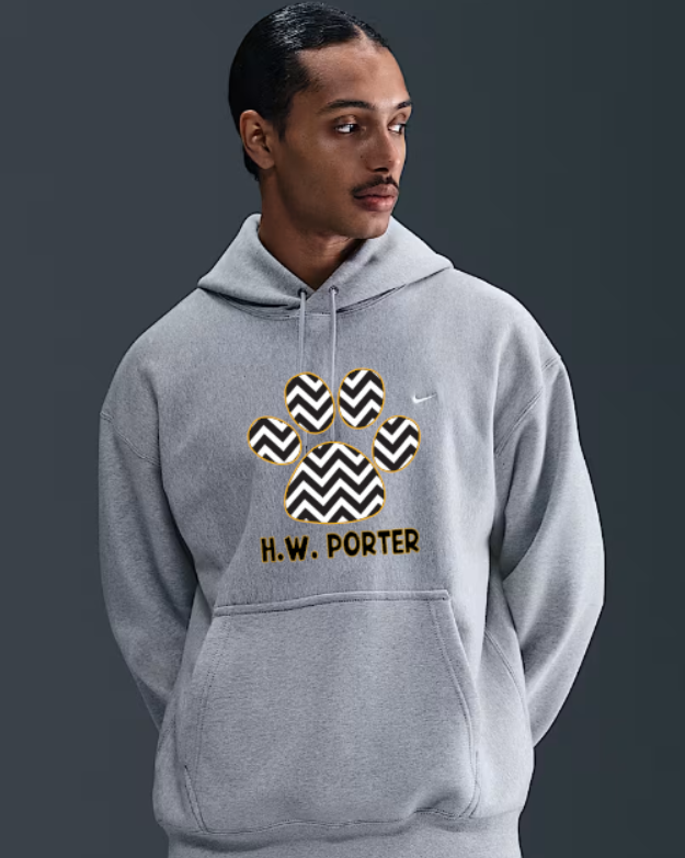 H.W. Porter Chevron Nike Brand Solo Swoosh Hooded Sweatshirt Adult