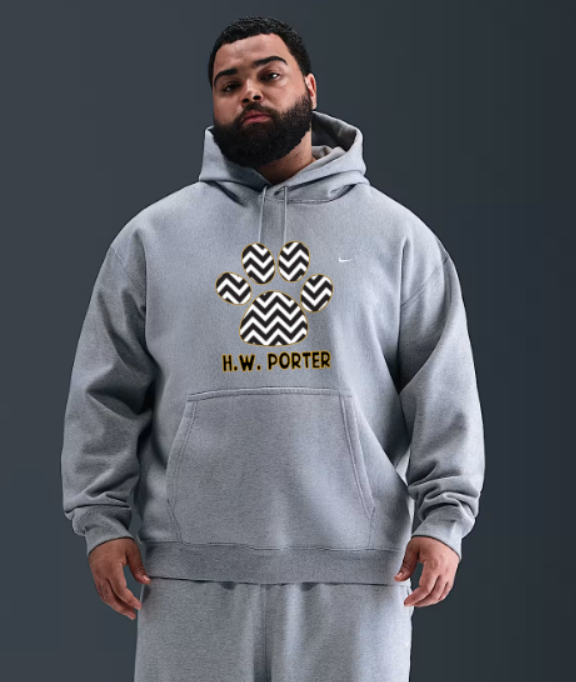H.W. Porter Chevron Nike Brand Solo Swoosh Hooded Sweatshirt Adult