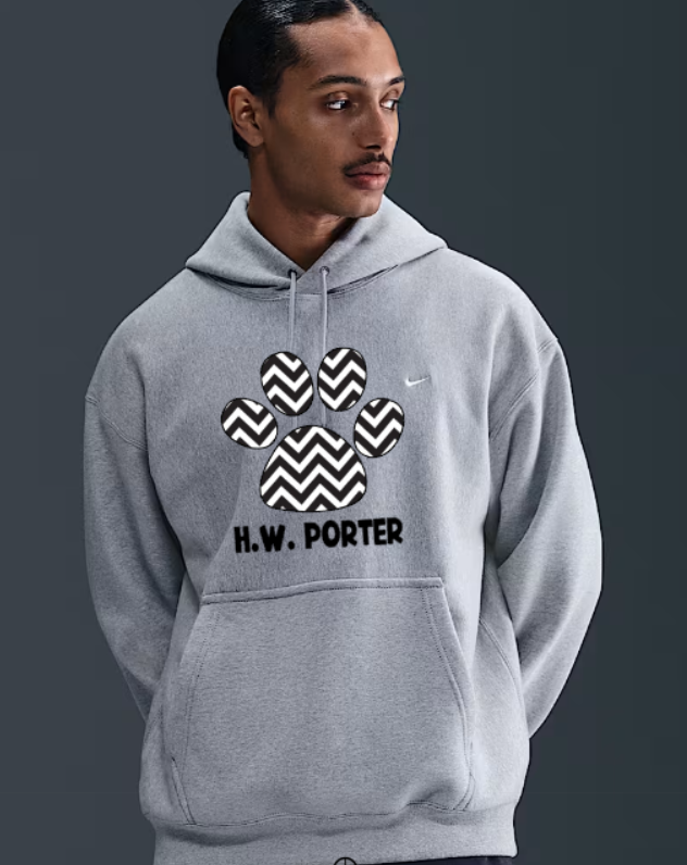 H.W. Porter Chevron Nike Brand Solo Swoosh Hooded Sweatshirt Adult