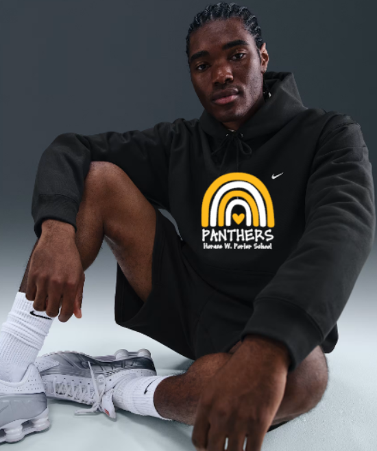 H.W. Porter Rainbow Nike Brand Solo Swoosh Hooded Sweatshirt Adult