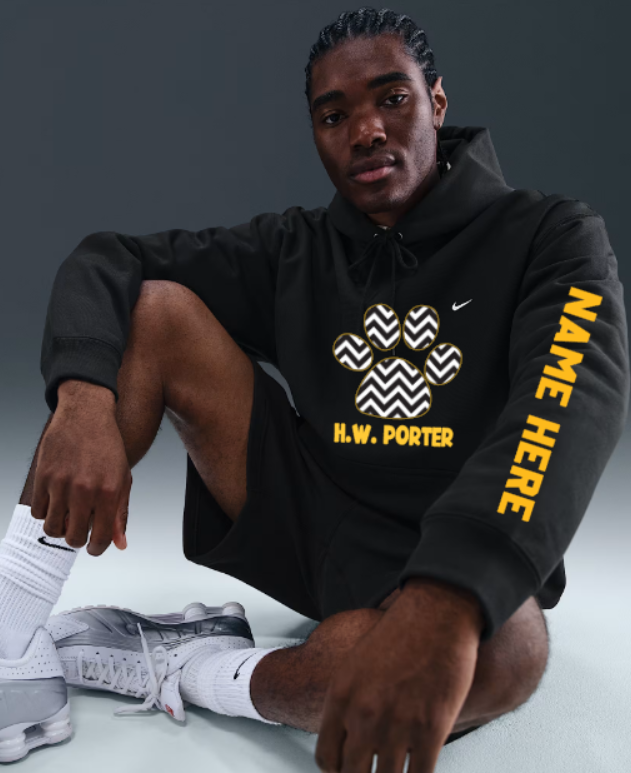 H.W. Porter Chevron Nike Brand Solo Swoosh Hooded Sweatshirt Adult