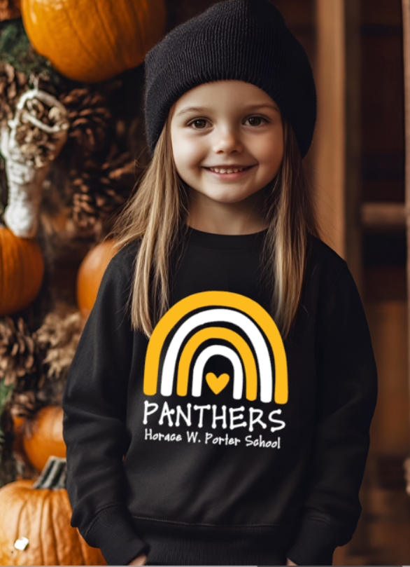 H.W. Porter Rainbow YOUTH Gildan Heavy 50/50 Fleece Crew Sweatshirt