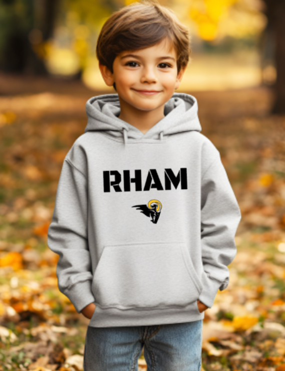 RHAM YOUTH Gildan Heavy 50/50 Blend Hooded Sweatshirt- Custom Personalization!