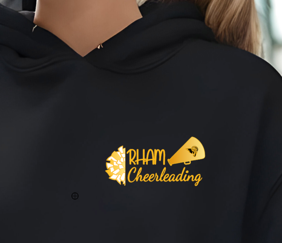 RHAM Cheerleading Adult Gildan Heavy 50/50 Blend Hooded Sweatshirt- Custom Personalization!