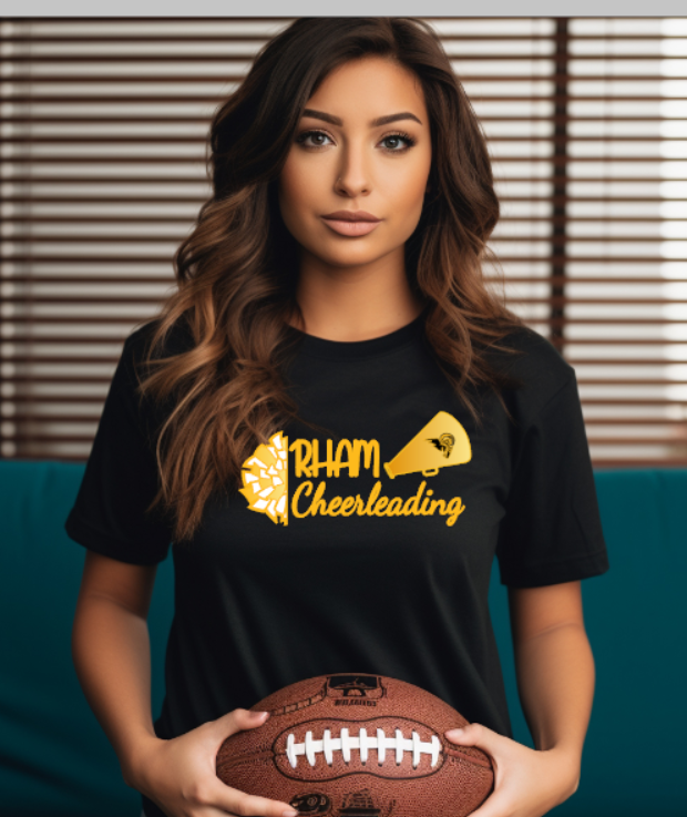 RHAM Cheerleading Bella+Canvas Brand Short Sleeve Women's Cut Tshirt- Custom Personalization!