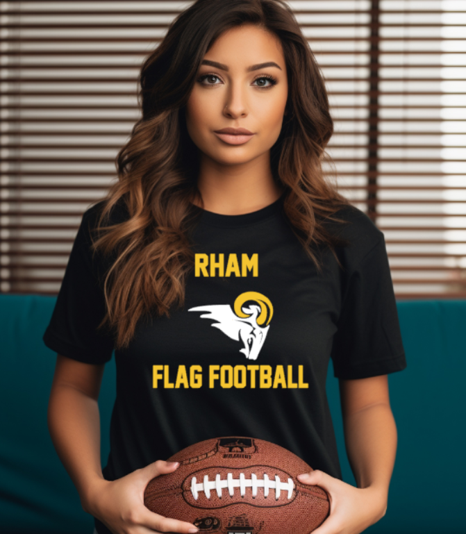 RHAM Flag Football Bella+Canvas Brand Short Sleeve Women's Cut Tshirt- Custom Personalization!