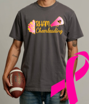 RHAM FCheerleading Limited Edition Pink Gildan Heavy Cotton Short Sleeve Tshirt- Custom Personalization!