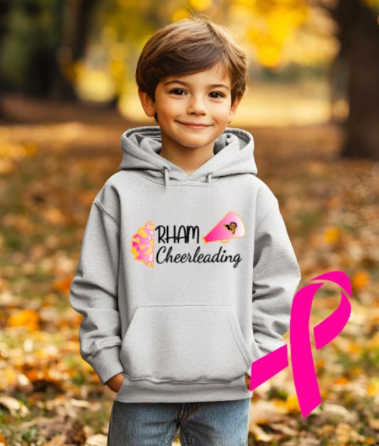 RHAM YOUTH Cheerleading Limited Edition Pink Gildan Heavy 50/50 Blend Hooded Sweatshirt- Custom Personalization!