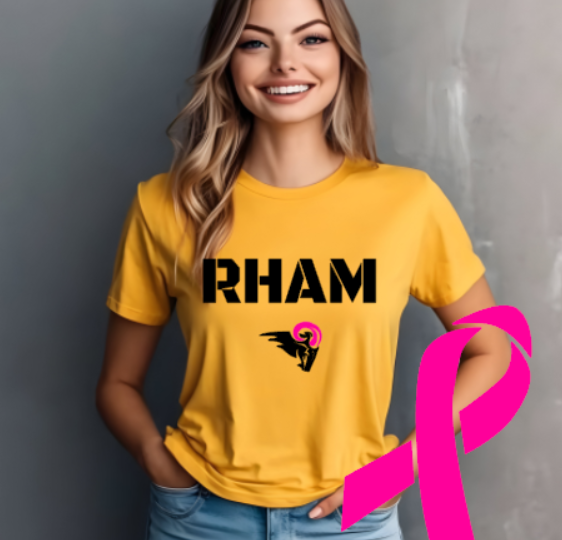 RHAM Limited Edition Pink Bella+Canvas Brand Short Sleeve Women's Cut Tshirt- Custom Personalization!
