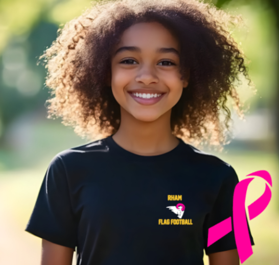 RHAM YOUTH FLAG FOOTBALL Limited Edition Pink Gildan Heavy Tshirt - Custom Personalization!
