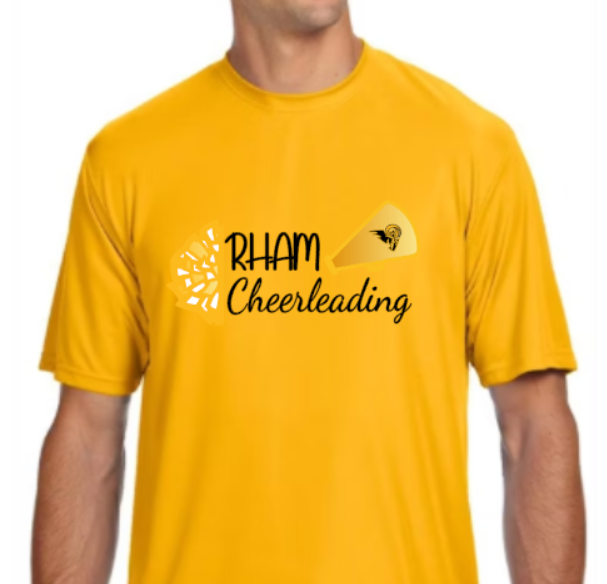 RHAM Cheerleading Gildan A4 Poly Cooling Performance Short Sleeve Tshirt- Custom Personalization!