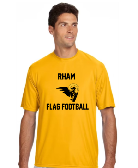 RHAM Flag Football Gildan A4 Poly Cooling Performance Short Sleeve Tshirt- Custom Personalization!