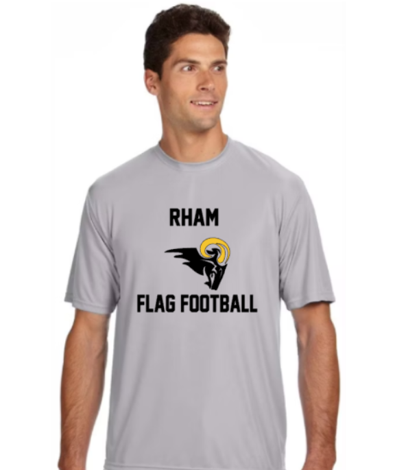 RHAM Flag Football Gildan A4 Poly Cooling Performance Short Sleeve Tshirt- Custom Personalization!