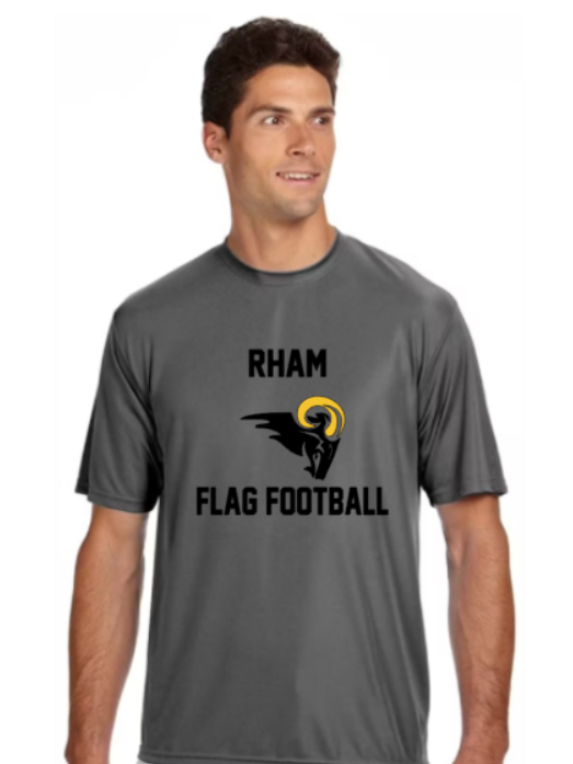 RHAM Flag Football Gildan A4 Poly Cooling Performance Short Sleeve Tshirt- Custom Personalization!