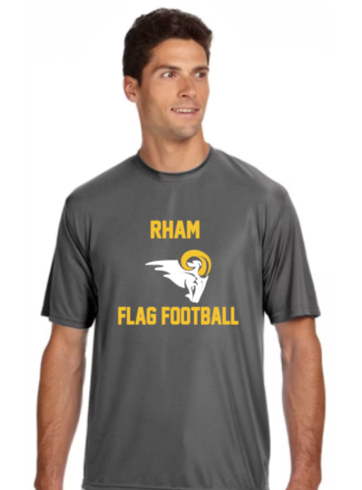 RHAM Flag Football Gildan A4 Poly Cooling Performance Short Sleeve Tshirt- Custom Personalization!