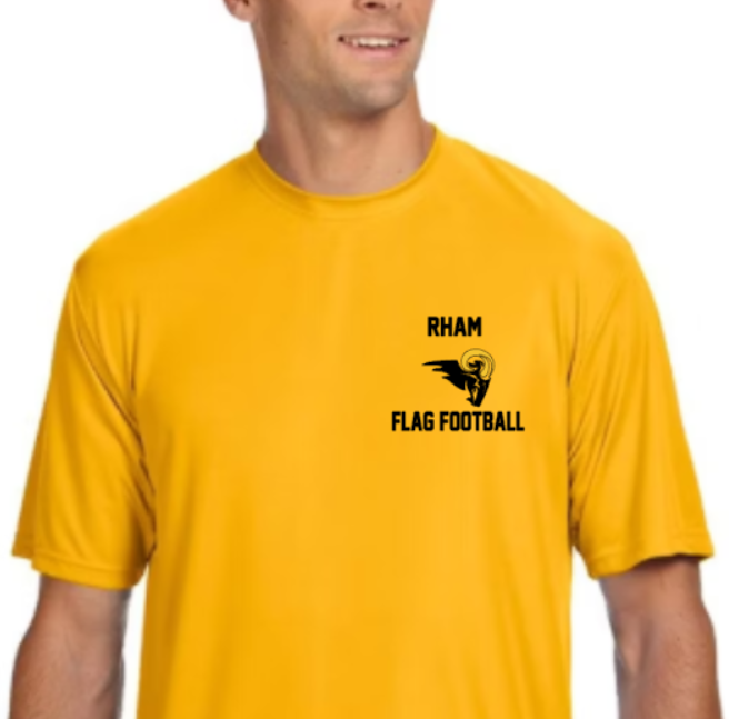 RHAM Flag Football Gildan A4 Poly Cooling Performance Short Sleeve Tshirt- Custom Personalization!