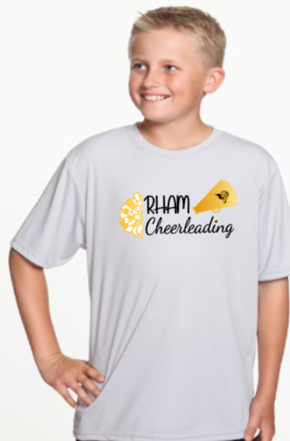 RHAM Cheerleading Gildan A4 YOUTH Poly Cooling Performance Short Sleeve Tshirt- Custom Personalization!