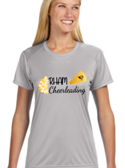 RHAM Cheerleading Gildan A4 Womens Cut Poly Cooling Performance Short Sleeve Tshirt- Custom Personalization!