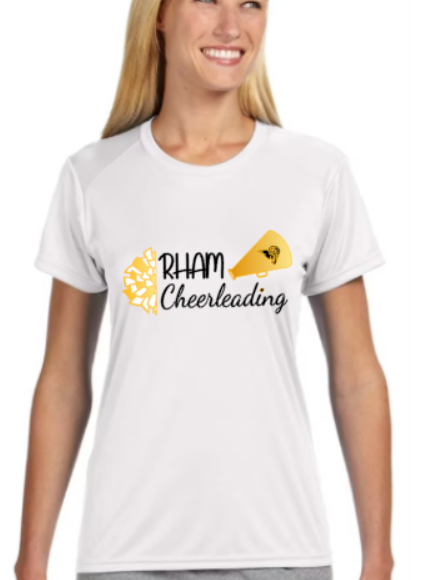 RHAM Cheerleading Gildan A4 Womens Cut Poly Cooling Performance Short Sleeve Tshirt- Custom Personalization!