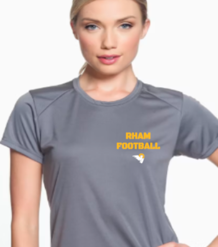 RHAM Football Gildan A4 Womens Cut Poly Cooling Performance Short Sleeve Tshirt- Custom Personalization!