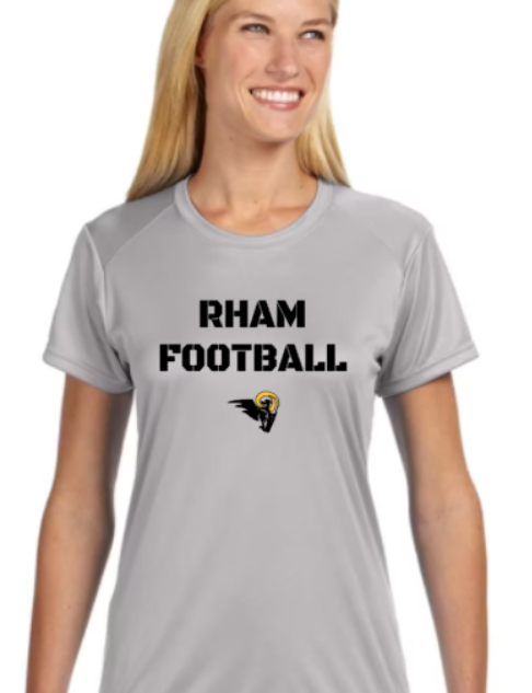 RHAM Football Gildan A4 Womens Cut Poly Cooling Performance Short Sleeve Tshirt- Custom Personalization!