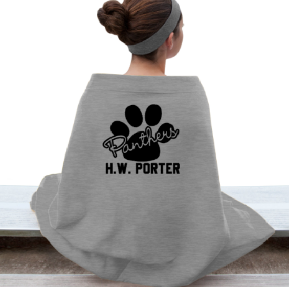 H.W. Porter Cursive Heavy Blend Stadium Blanket