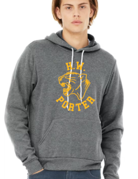 H.W. Porter Panther Logo Bella+Canvas Sponge Fleece Adult Hooded Sweatshirt- Custom Personalization!
