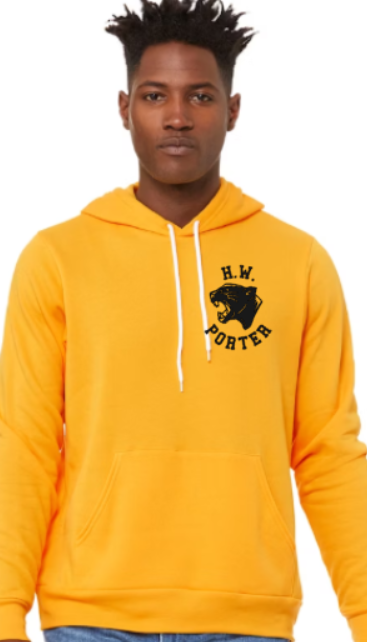 H.W. Porter Panther Logo Bella+Canvas Sponge Fleece Adult Hooded Sweatshirt- Custom Personalization!
