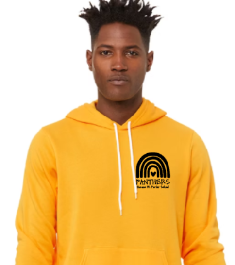 H.W. Porter Rainbow Logo Bella+Canvas Sponge Fleece Adult Hooded Sweatshirt- Custom Personalization!