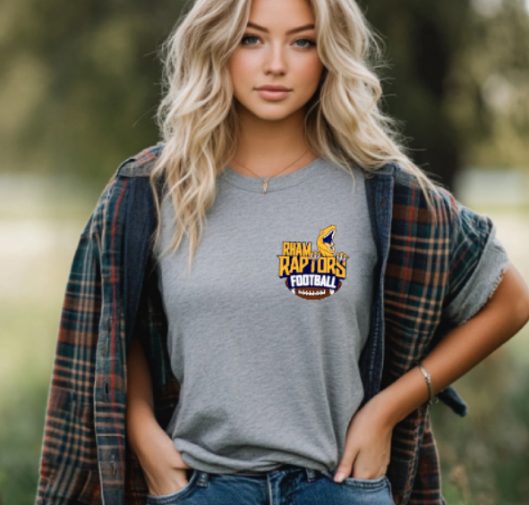 RHAM HIGH SCHOOL RAPTORS Gildan Heavy Cotton Short Sleeve Tshirt- Custom Personalization!