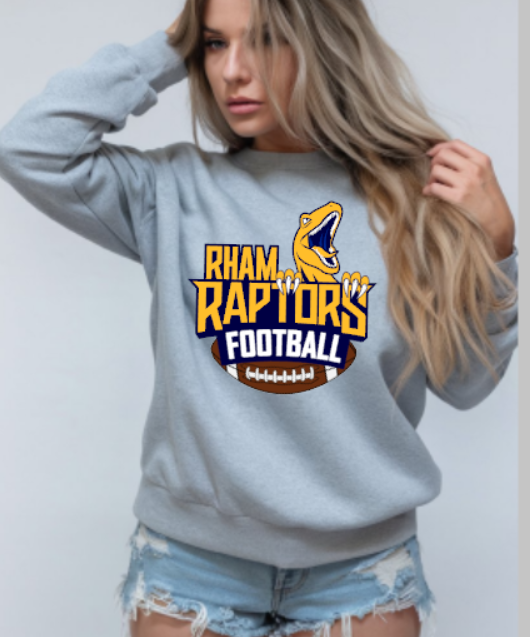 RHAM HIGH SCHOOL RAPTORS Crew Neck Gildan Heavy Blend Sweatshirt- Custom Personalization!