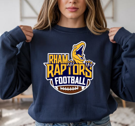 RHAM HIGH SCHOOL RAPTORS Crew Neck Gildan Heavy Blend Sweatshirt- Custom Personalization!