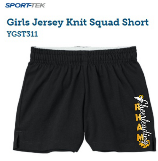 RYFC RHAM Customizable Vertical Cheerleading Shorts, ladies and youth cut. Sport Tek