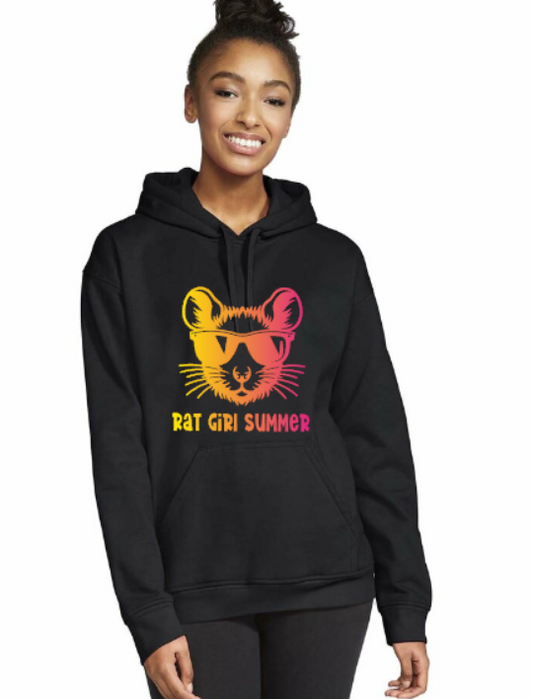 Mainely Rat Rat Girl Summer 2026 Colors CUSTOMIZABLE Softstyle Gildan Hooded Sweatshirt