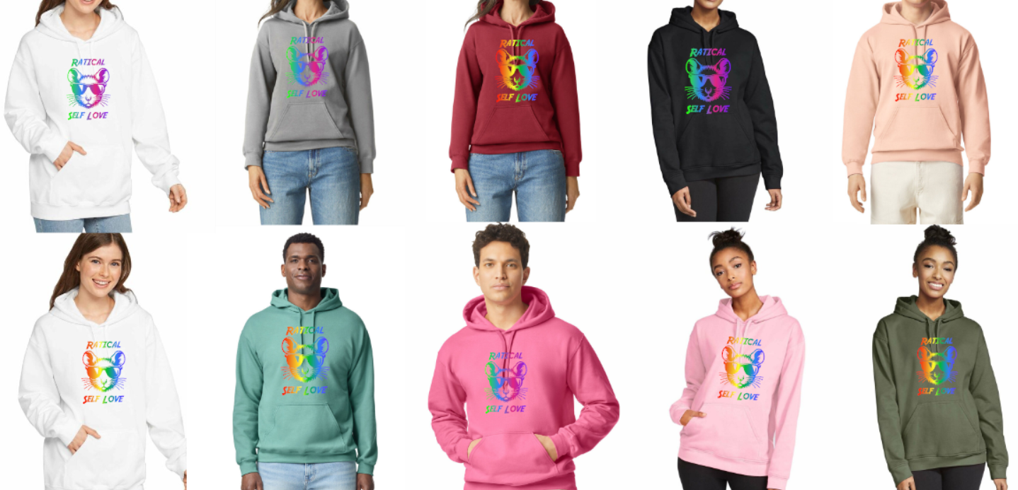 Mainely Rat Ratical Self Love 2026 Colors CUSTOMIZABLE Softstyle Gildan Hooded Sweatshirt