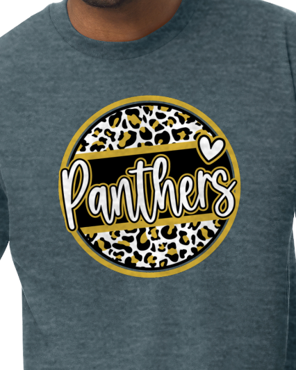 Panthers Gold Circle YOUTH to ADULT tee - customizable