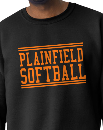 Plainfield Softball Crew Neck Sweatshirt Youth to Adult sizes - Customize Yours today!