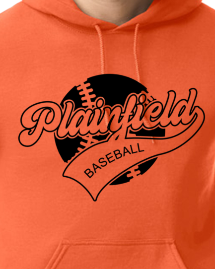 Plainfield Baseball Ball Outline Youth to Adult Hooded Sweatshirt - Customize yours today!