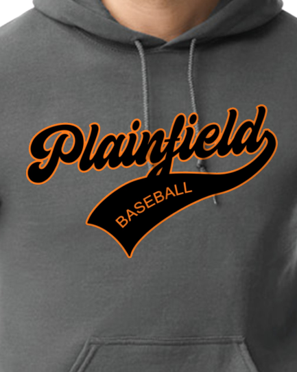 Plainfield Baseball Cursive Youth to Adult Hooded Sweatshirt - Customize yours today!
