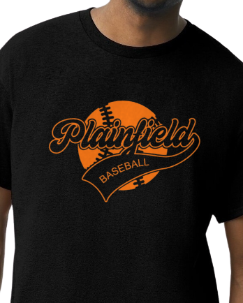 Plainfield Baseball Ball Outline Tshirt Youth to TALL ADULT sizes - Customize yours now!