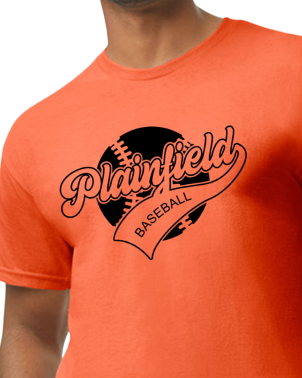 Plainfield Baseball Ball Outline Tshirt Youth to TALL ADULT sizes - Customize yours now!