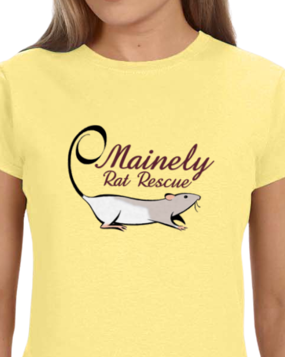Mainely Rat Rescue Logo WOMENS FITTED CUT Softstyle Gildan Tshirt - Customize yours today!