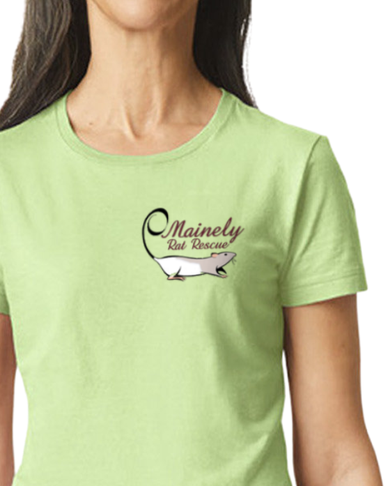 Mainely Rat Rescue Logo WOMENS FITTED CUT Softstyle Gildan Tshirt - Customize yours today!