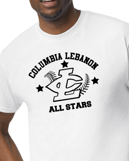 CLLL U12 All Star 5.5 oz Tees 50/50 dry blend Gildan - Youth to adult sizes (add back)