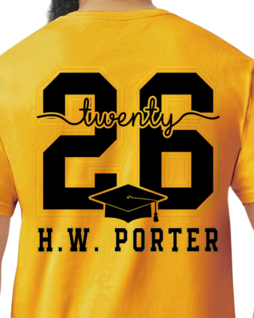 H.W Porter Class of 2026 Youth to Adult Customizable NEW!- Custom Personalization!
